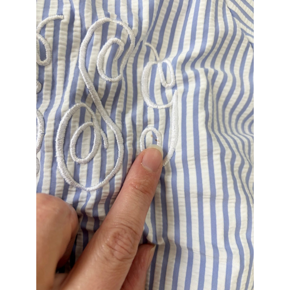 Girls RuffleButts Rashguard Swim Set 4T Blue White Striped - Picture 6 of 8